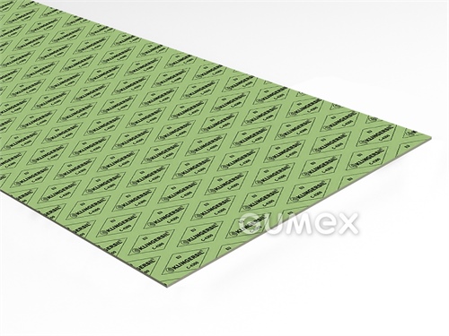 Těsnicí vláknitopryžová deska Klingersil C4300, tloušťka 1mm, 2000x1500mm, 40bar, NBR/aramidová vlákna, +150°C (pára), krátkodobá +300°C při nižším tlaku, světle zelená